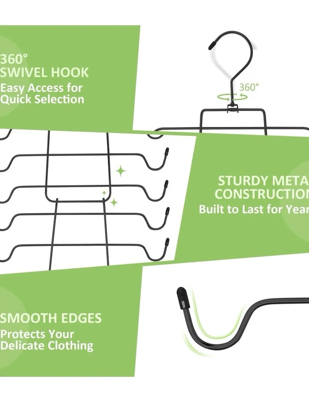Hangers - 2-Pack Metal Tank Top Bra Organizer Space Saving Hangers